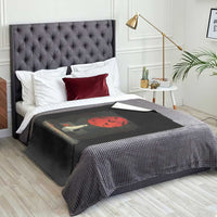 Halloween Lonely Ghost Bench Blood Moon Pumpkin Throw Blanket - Wonder Print Shop