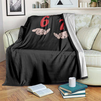 Funny 67 Six Seven Meme Hands Gesture Alpha Slang Throw Blanket - Wonder Print Shop