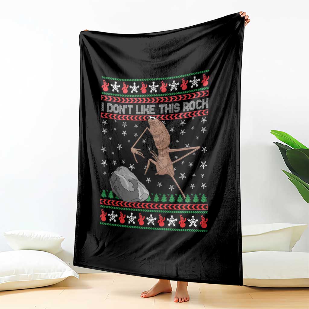 Funny Marcus The Worm Christmas Throw Blanket I Dont Like This Rock Xmas Meme - Wonder Print Shop