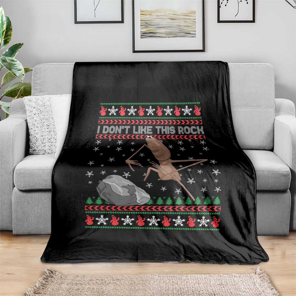 Funny Marcus The Worm Christmas Throw Blanket I Dont Like This Rock Xmas Meme - Wonder Print Shop