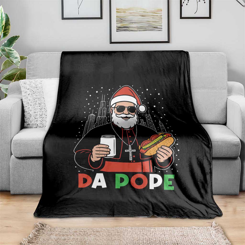 Pope Leo XIV Christmas Throw Blanket Cardinal Robert Prevost Santa Chicago - Wonder Print Shop