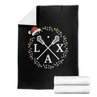 Funny Christmas Lacrosse Lax Stick Santa Hat Throw Blanket - Wonder Print Shop
