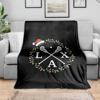 Funny Christmas Lacrosse Lax Stick Santa Hat Throw Blanket - Wonder Print Shop
