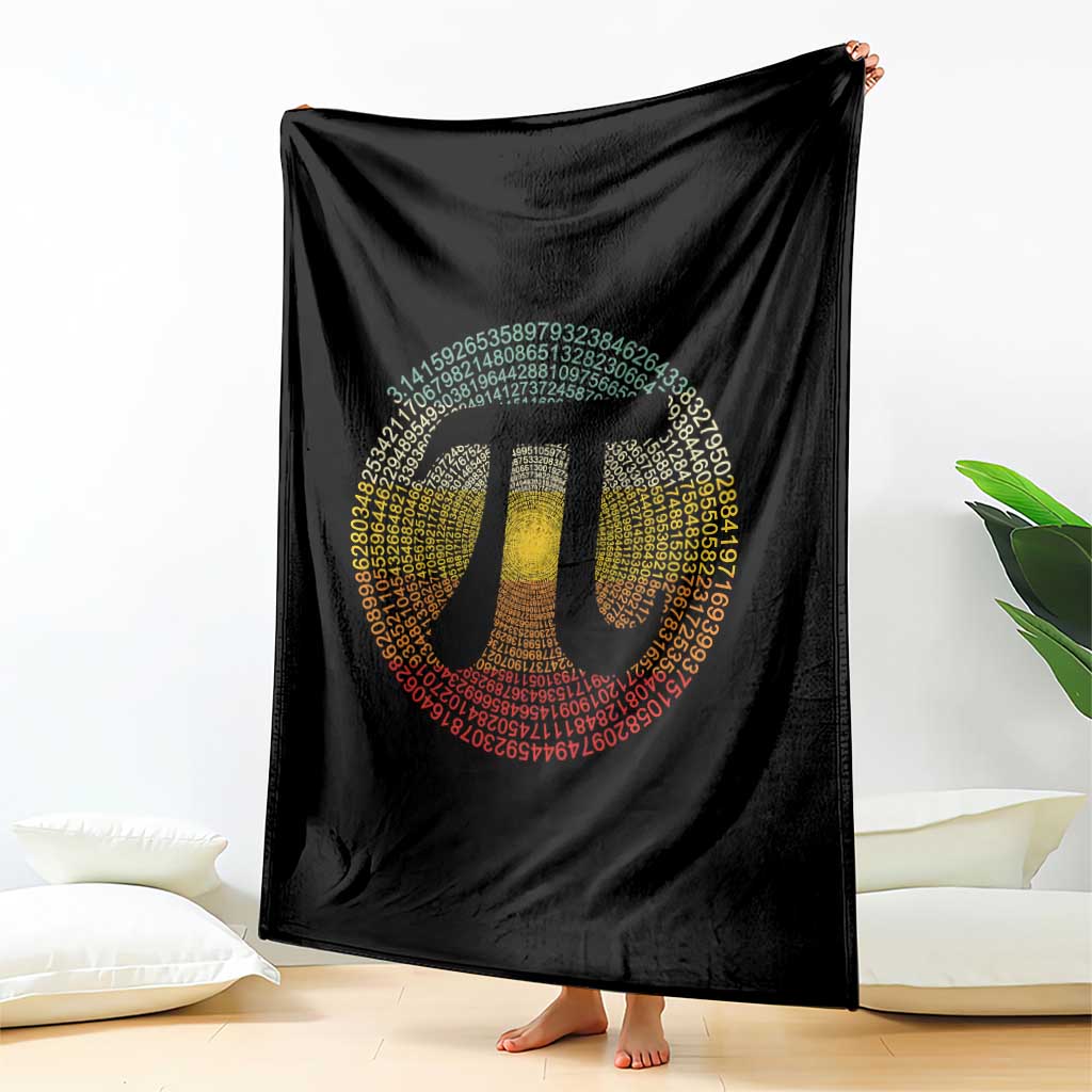 Pi Day Throw Blanket 3,14 Pi Number Retro Symbol Math Science