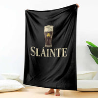 Funny Slainte Stout Beer Irish Drinking St Patricks Day Throw Blanket
