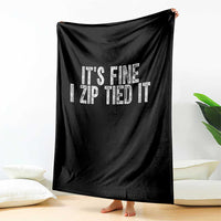 Mechanics Car Guy Throw Blanket Funny It Is Fine I Zip Tied It