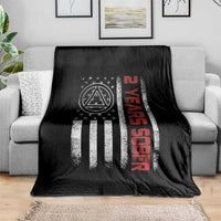 2 Years Sober Throw Blanket 2 Years Sobriety Anniversary Vintage American Flag