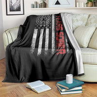 2 Years Sober Throw Blanket 2 Years Sobriety Anniversary Vintage American Flag