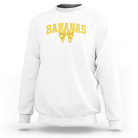 Funny Bananas Coquette Bow Baseball Player Sweatshirt - Wonder Print Shop