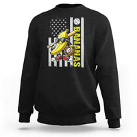 Black crewneck sweatshirt with banana character and American flag graphic on front