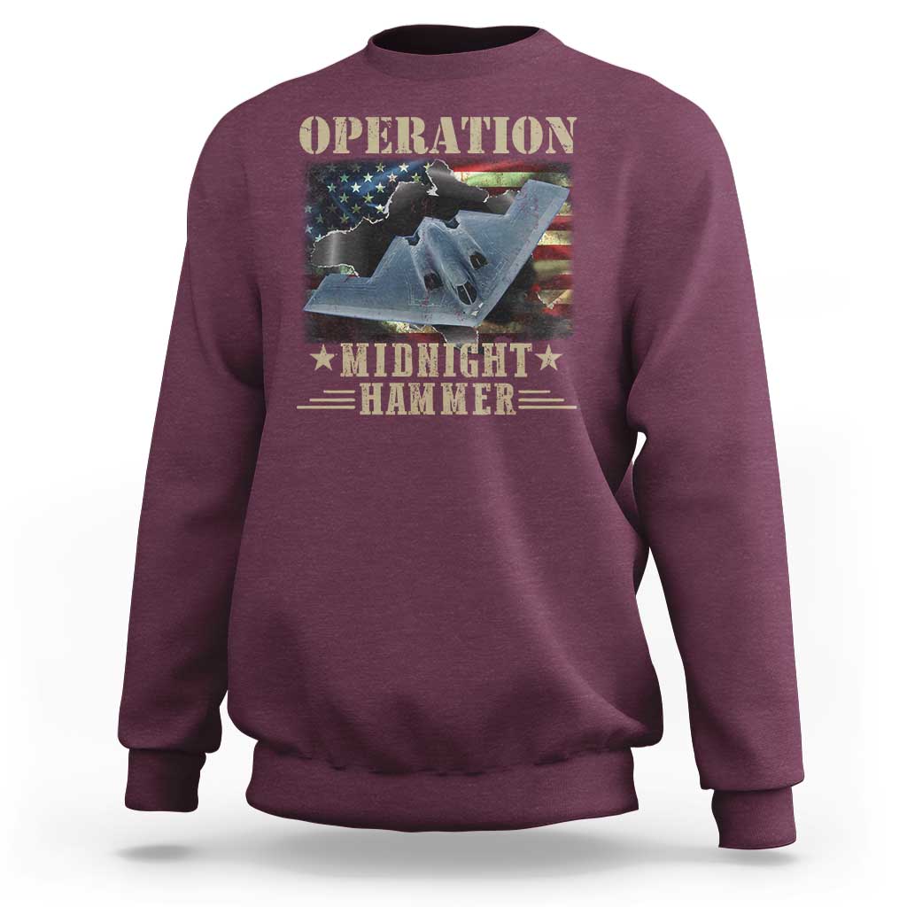 Operation Midnight Hammer Sweatshirt Bomber Jet American Flag - Wonder Print Shop