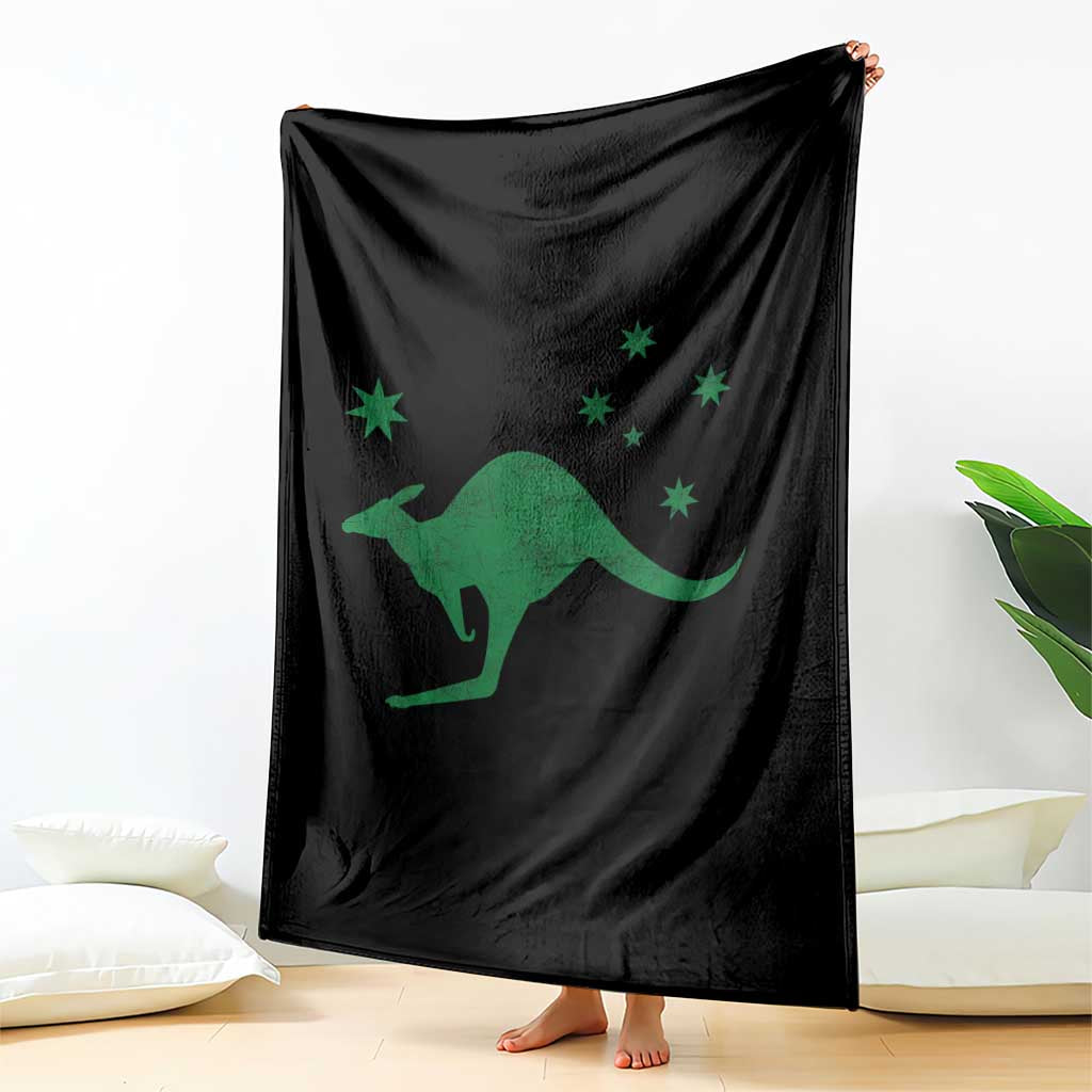 Australia Kangaroo with Federation Star Aussie Roots Throw Blanket