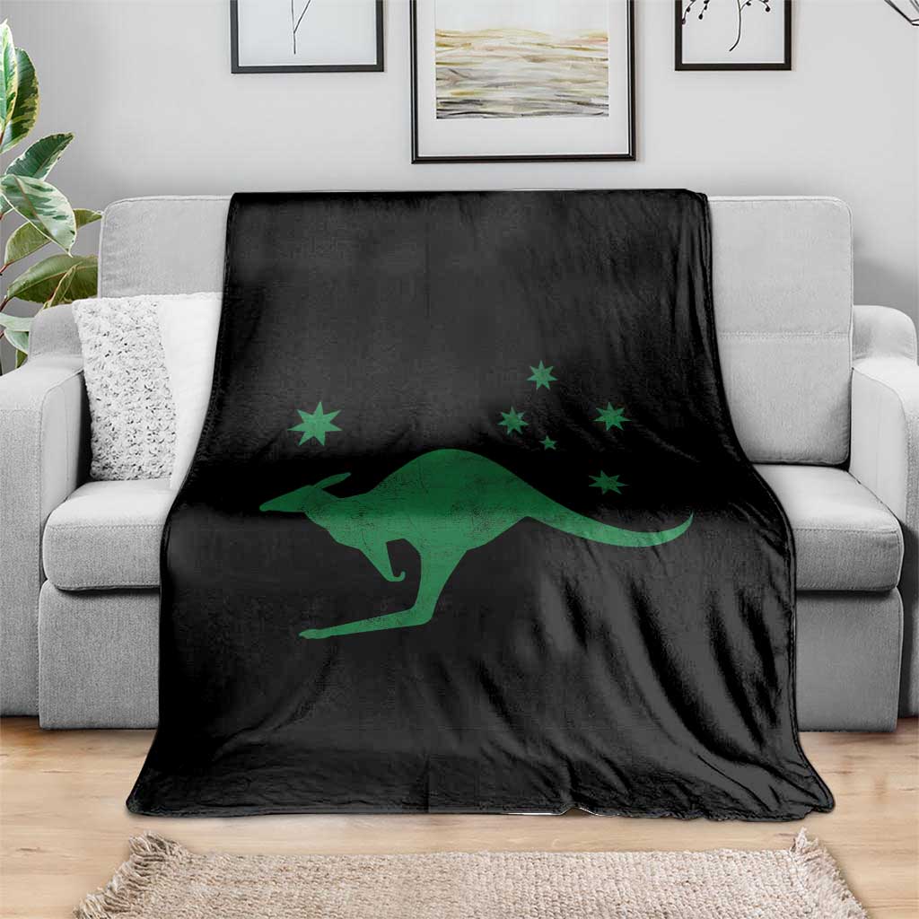 Australia Kangaroo with Federation Star Aussie Roots Throw Blanket