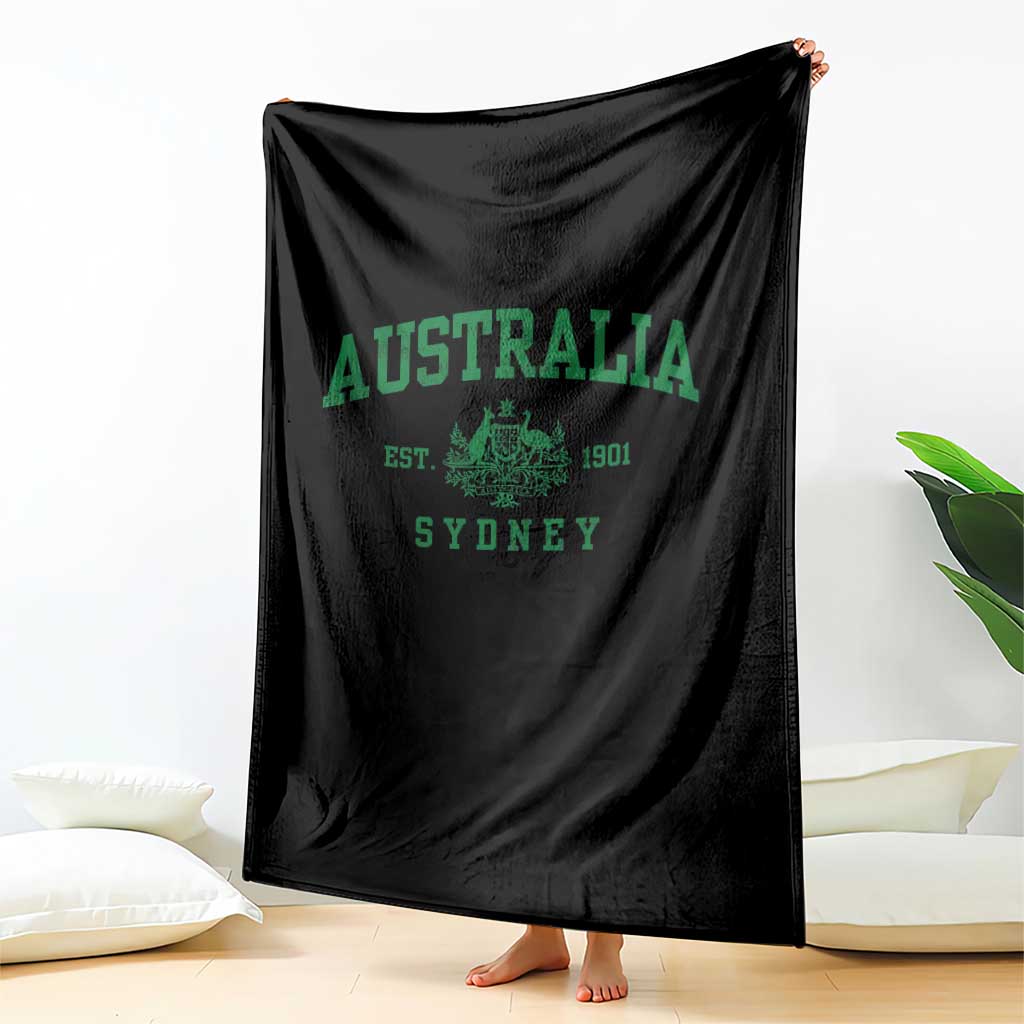 Australia Sydney Est 1901 Throw Blanket Commonwealth Vintage Crest