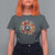 Day Of The Dead T Shirt For Women Pumpkin Sugar Skull Halloween Flowers