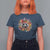 Day Of The Dead T Shirt For Women Pumpkin Sugar Skull Halloween Flowers