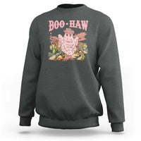 Halloween western sweatshirt in charcoal gray with cowboy ghost graphic on chest
