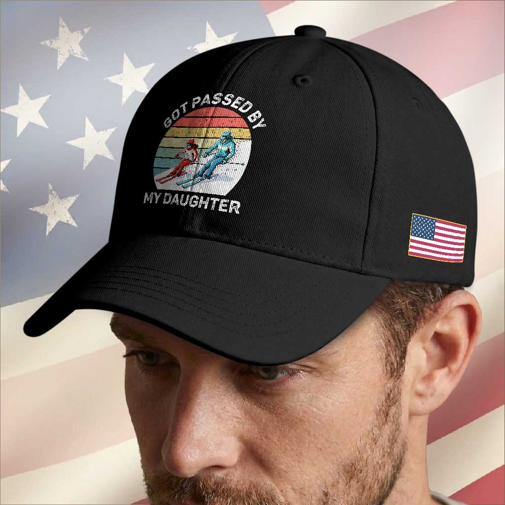Funny Skiing Dad Baseball Cap Got Passed By My Daughter Retro Vintage