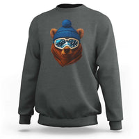Grizzly Bear Snowboard Goggles Skiing Snow Winter Sport Sweatshirt - Wonder Print Shop