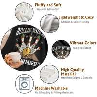 Funny Christmas Bowling Throw Blanket Rollin With My Snowmies Bowling Pins - Wonder Print Shop