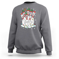 Funny Scared Cartoon Christmas Bowling Pins Sweatshirt - Wonder Print Shop