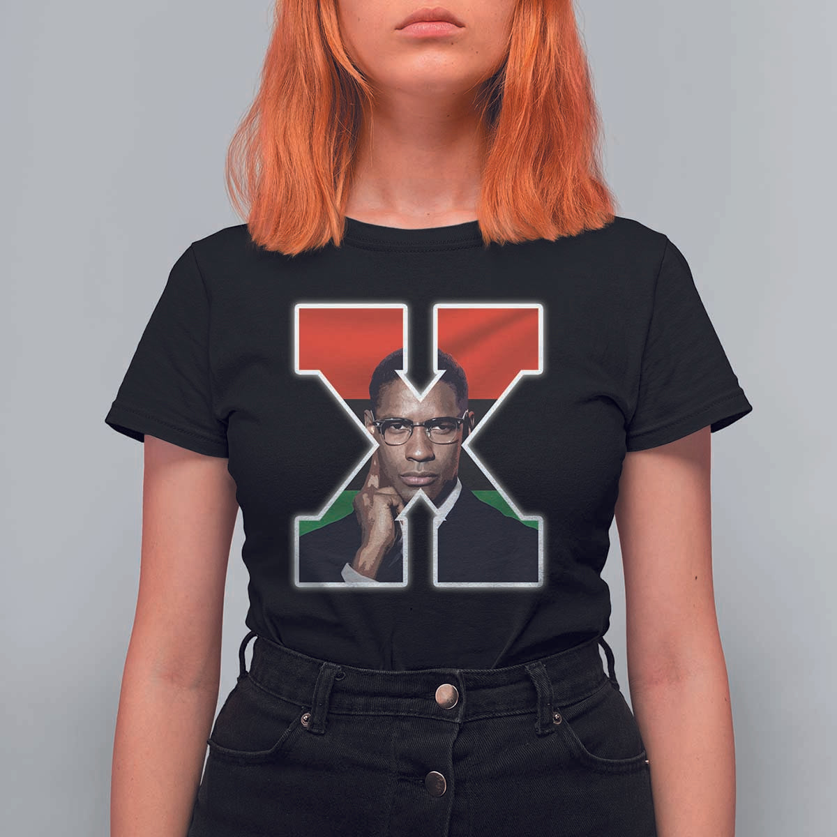 Malcolm X Black History Month Black Liberation Flag T Shirt For Women