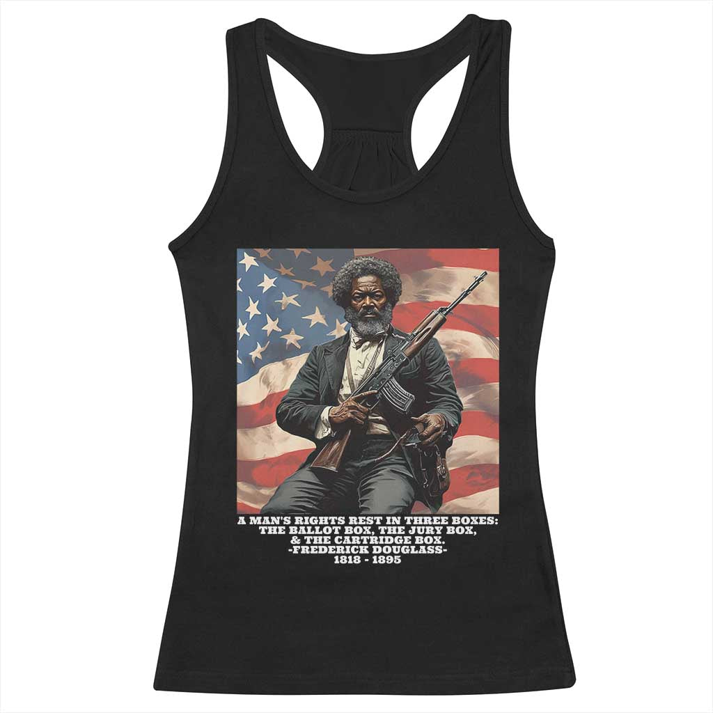 Frederick Douglass Racerback Tank Top A Man's Rights Rest In Three Boxes American Flag