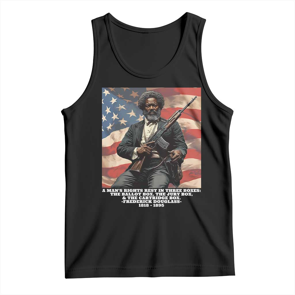 Frederick Douglass Tank Top A Man's Rights Rest In Three Boxes American Flag