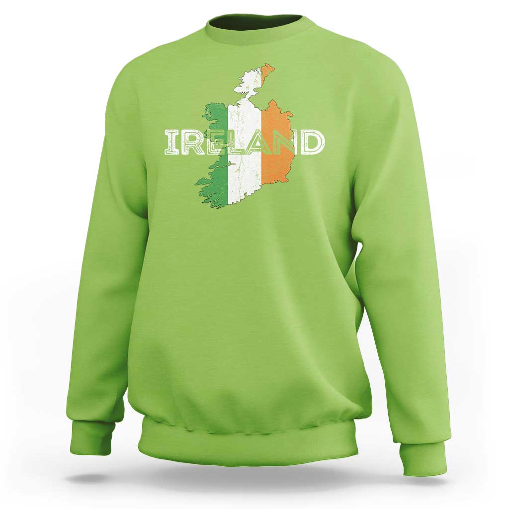 Vintage Irish Map Ireland Pride Souvenir Sweatshirt