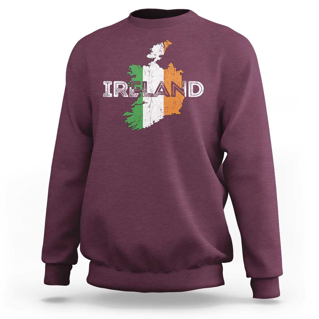 Vintage Irish Map Ireland Pride Souvenir Sweatshirt