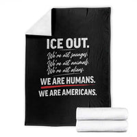Ice Out We Are Humans We Are Americans Throw Blanket Abolish Ice Protest Statement