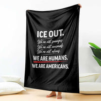 Ice Out We Are Humans We Are Americans Throw Blanket Abolish Ice Protest Statement