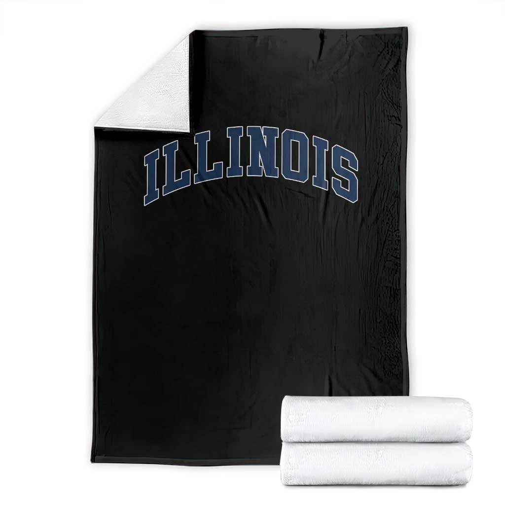 Illinois Sports Fan Vintage Bold Throwback IL State Throw Blanket