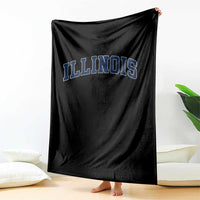 Illinois Sports Fan Vintage Bold Throwback IL State Throw Blanket