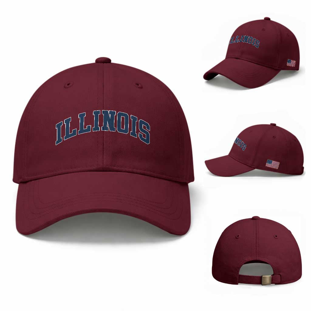 Illinois Sports Fan Vintage Bold Throwback IL State Baseball Cap
