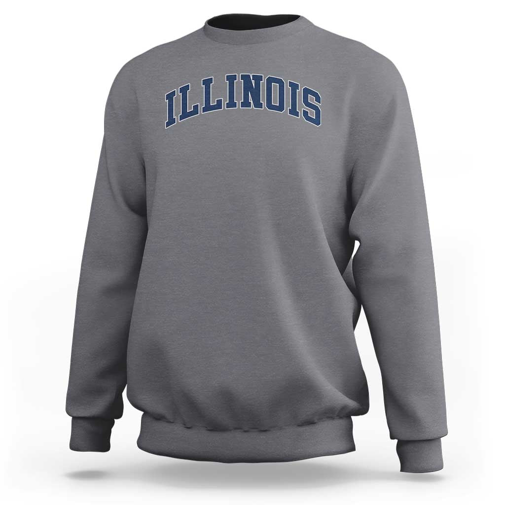 Illinois Sports Fan Vintage Bold Throwback IL State Sweatshirt