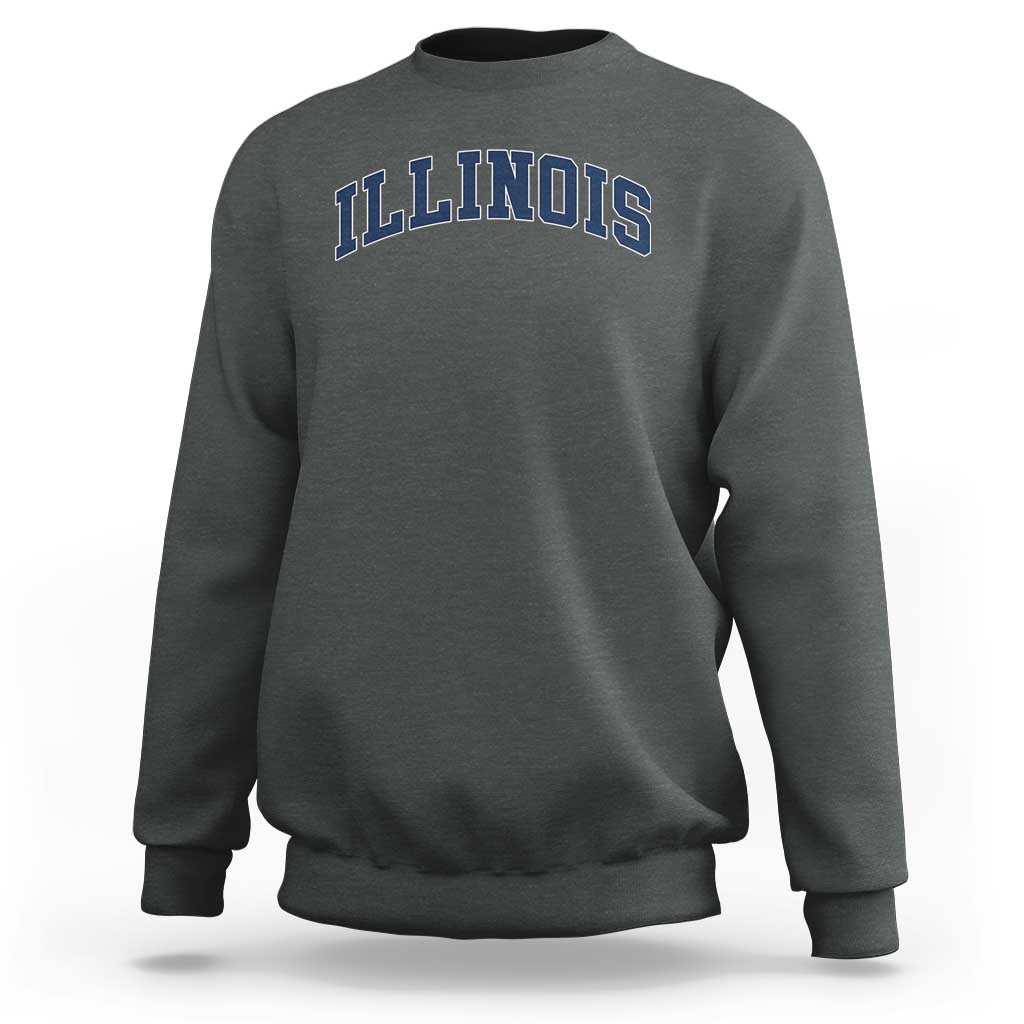Illinois Sports Fan Vintage Bold Throwback IL State Sweatshirt