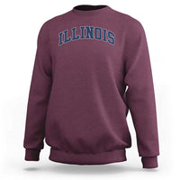 Illinois Sports Fan Vintage Bold Throwback IL State Sweatshirt