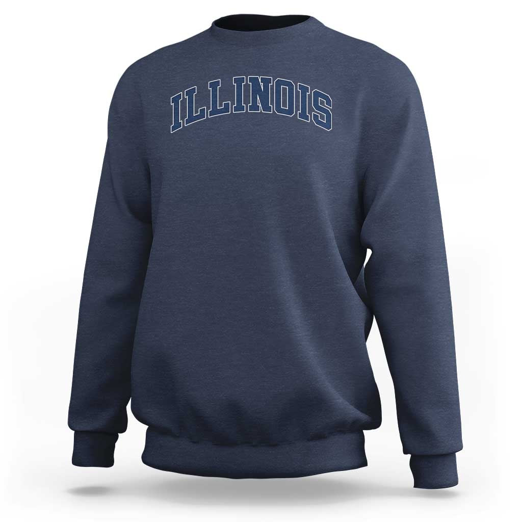 Illinois Sports Fan Vintage Bold Throwback IL State Sweatshirt