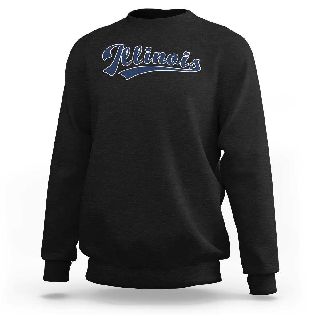 Illinois Varsity Script Classic Sports Jersey Style Sweatshirt