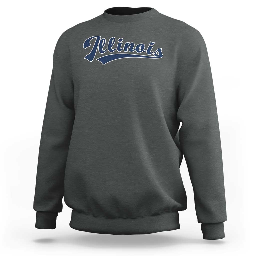Illinois Varsity Script Classic Sports Jersey Style Sweatshirt