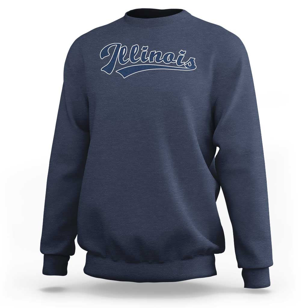 Illinois Varsity Script Classic Sports Jersey Style Sweatshirt