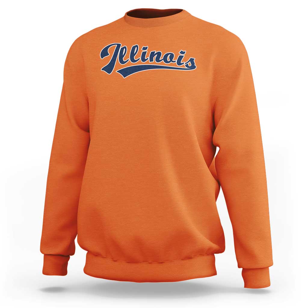 Illinois Varsity Script Classic Sports Jersey Style Sweatshirt