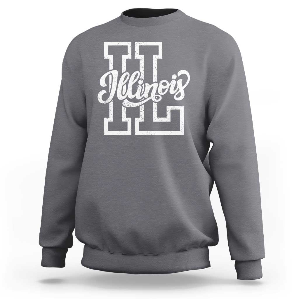 Illinois Sports Fan Sweatshirt Varsity Aesthetic IL State Pride