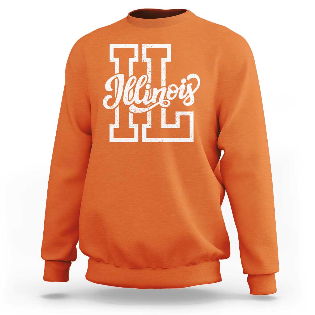 Illinois Sports Fan Sweatshirt Varsity Aesthetic IL State Pride
