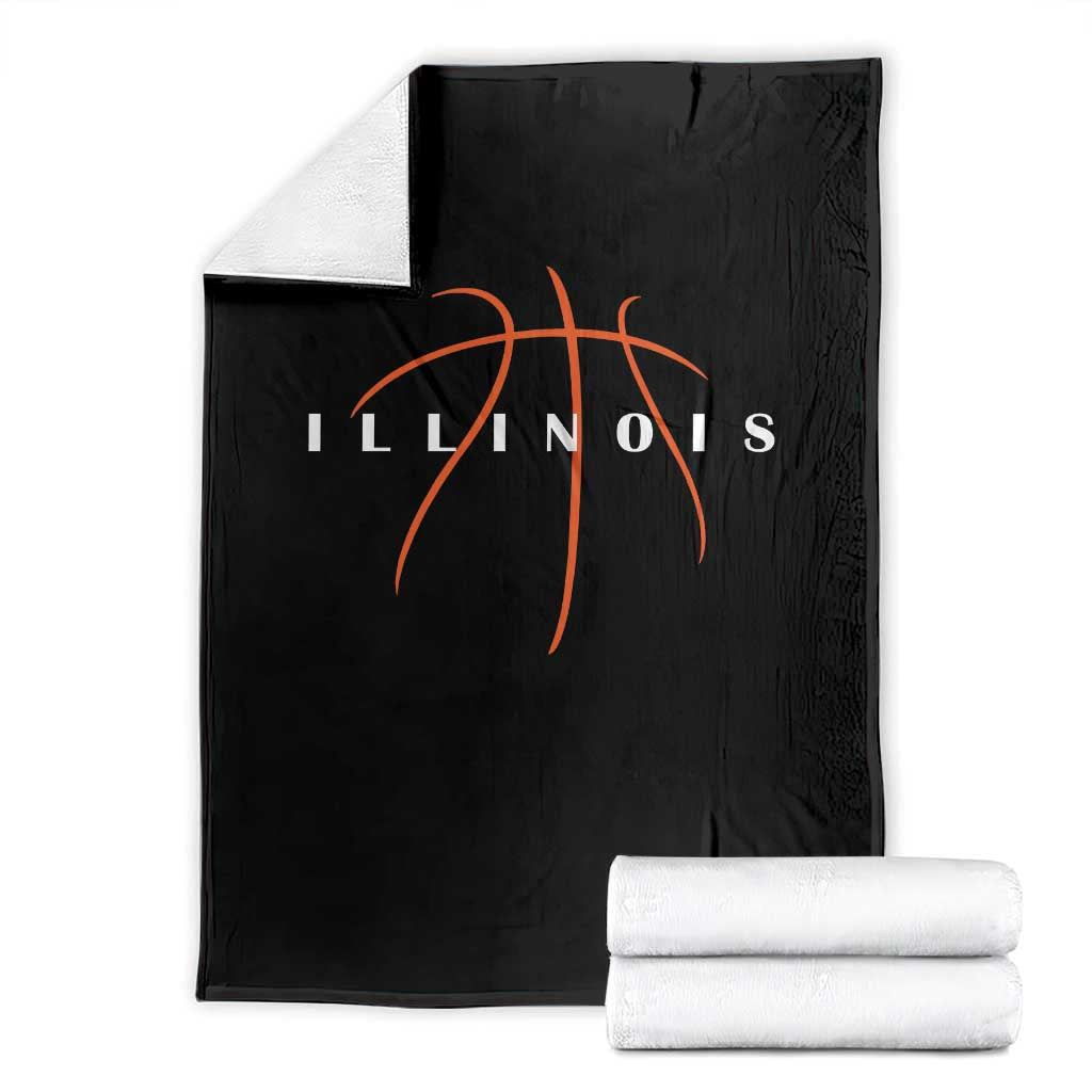 Illinois Fan Basketball Grooves Graphic IL State Throw Blanket