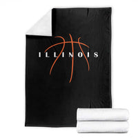 Illinois Fan Basketball Grooves Graphic IL State Throw Blanket