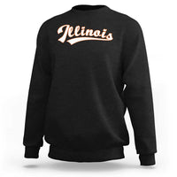 Illinois Vintage Orange Varsity Script Text Classic Sports Jersey Style Sweatshirt