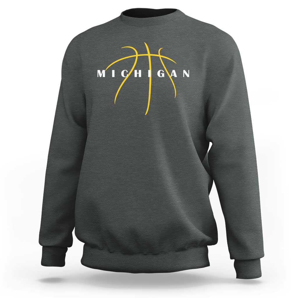 Michigan Fan Basketball Grooves Graphic MI State Sweatshirt