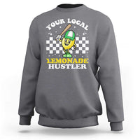 Dark heather gray crewneck sweatshirt with 'Lemonade Hustler' front graphic